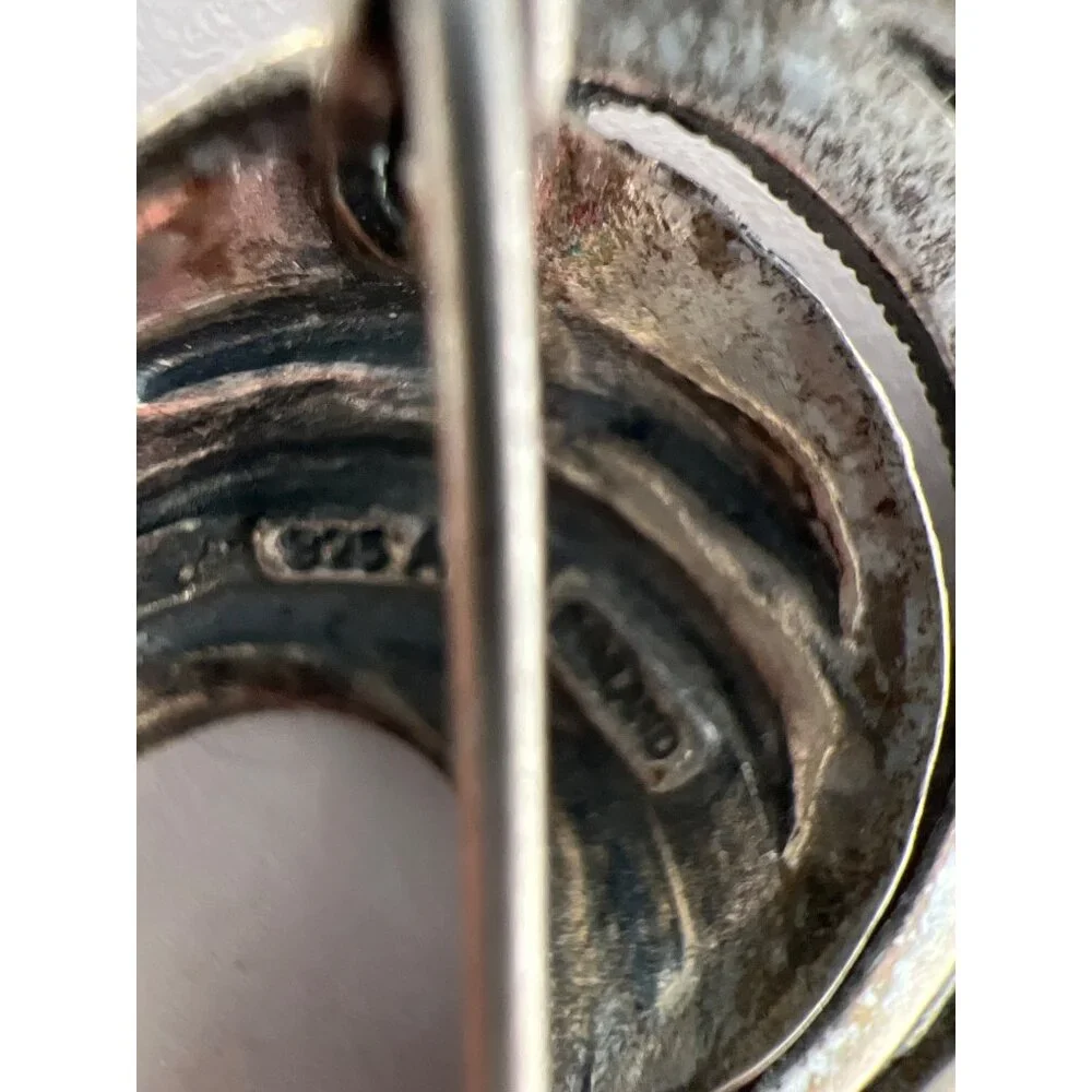 Jewelry Vintage 925 Sterling Silver Marcasite Swirl Brooch Pin 20s Art Deco Core - Picture 8 of 9